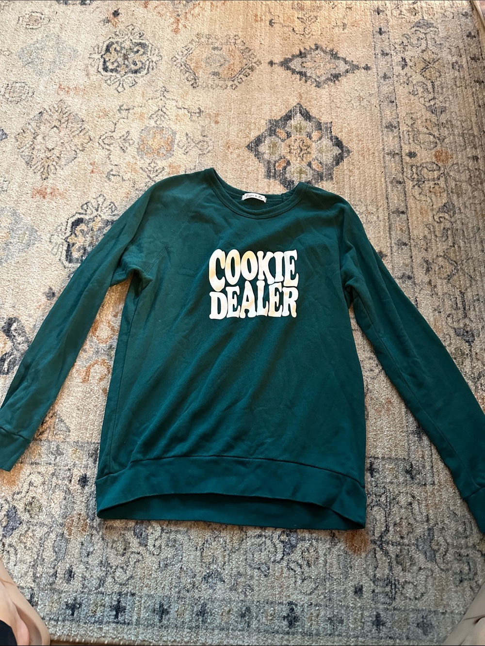 Dark Green "Cookie Dealer" Graphic Sweatshirt